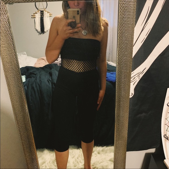 Black fishnet jumpsuit - Picture 3 of 5